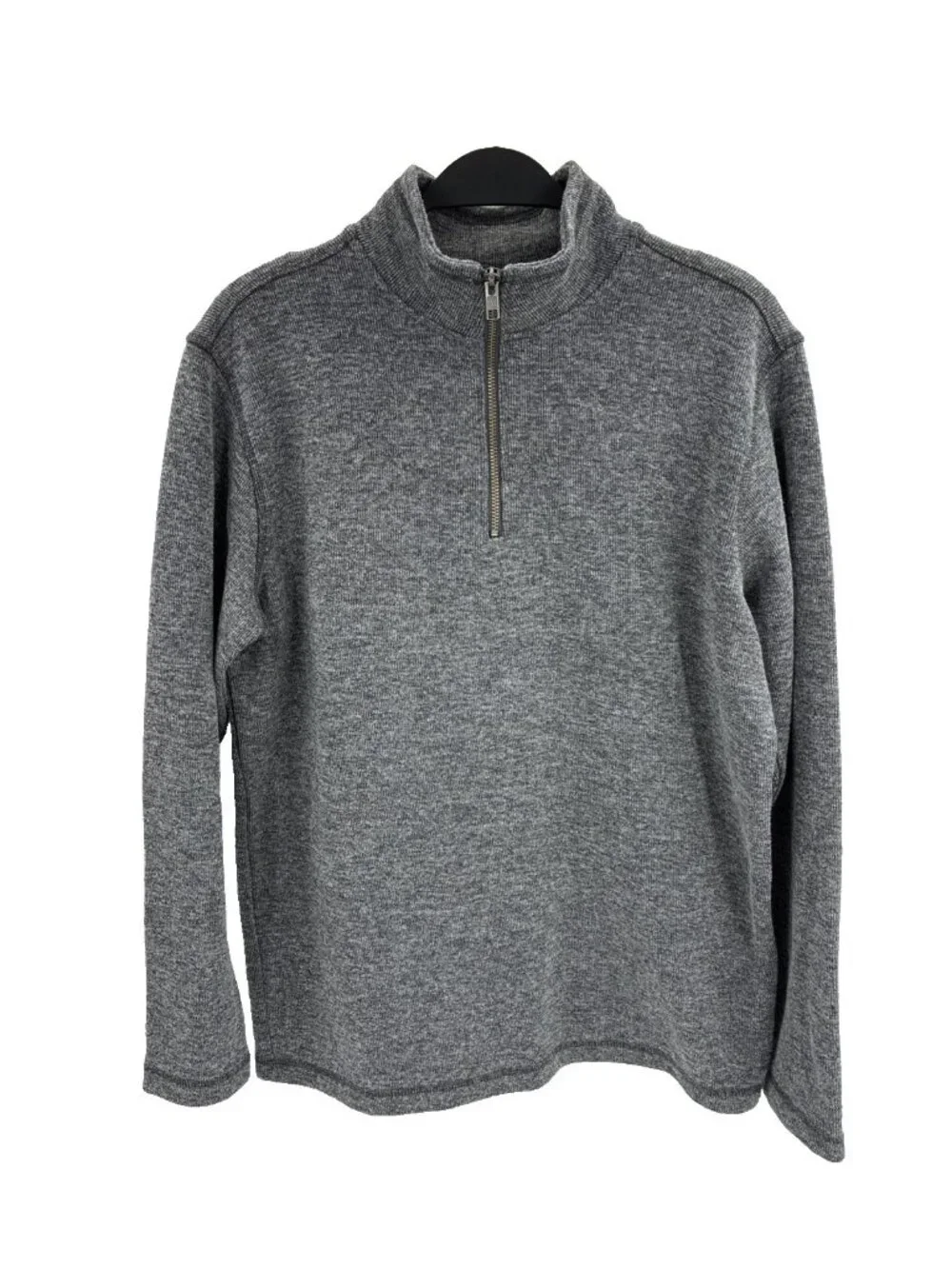 GAP Mens Gray Quarter Zip Pullover Sweater Fleece Mock Neck Size Small